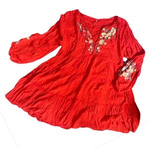 Free People Flowy Linen Baby Doll Dress